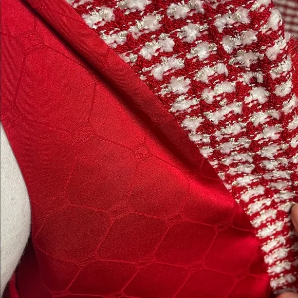 St. John couture metallic crystal gold chain trim 3 pc knit boucle Tweed - Picture 7 of 17